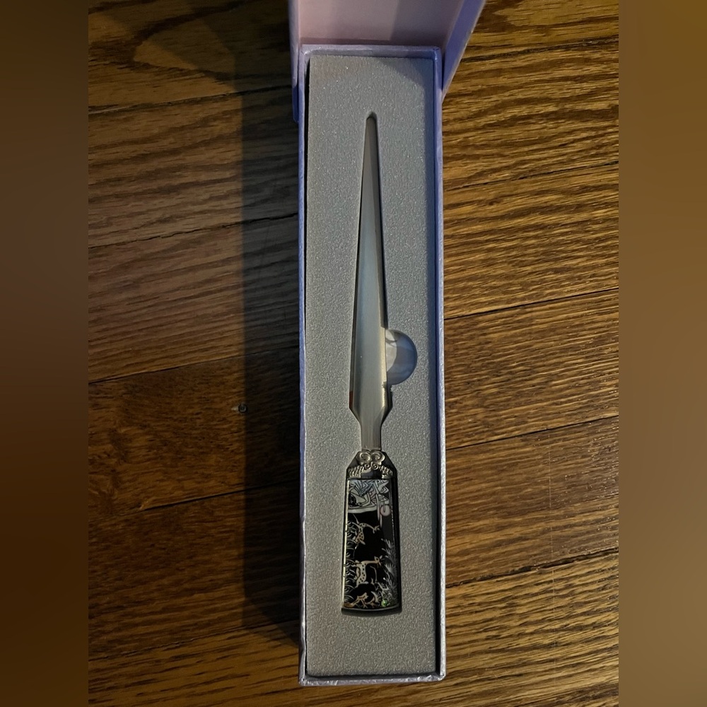 Elegant Black and Silver Letter Opener from Korea